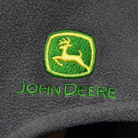 John Deere Fleece Hat Youth M/L Gray Black Green & Yellow - Picture 3 of 7
